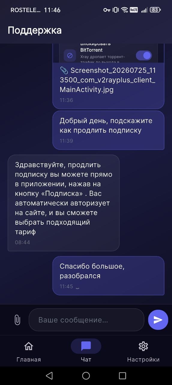 Чат поддержки